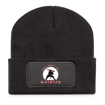 Ninja Warrior Emblem – Martial Arts Design - Recycled Patch Beanie - dark grey - Front