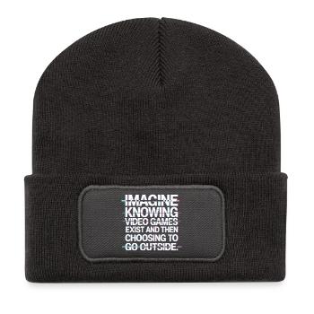 Imagine Video Games Exist PC Gamer Gaming Zocker - Recycled Patch Beanie - dark grey - Front