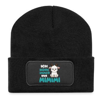 Ich Höre Immer Nur Ein Mimimi Ziege - Recycelte Patch Beanie - Schwarz - Vorne