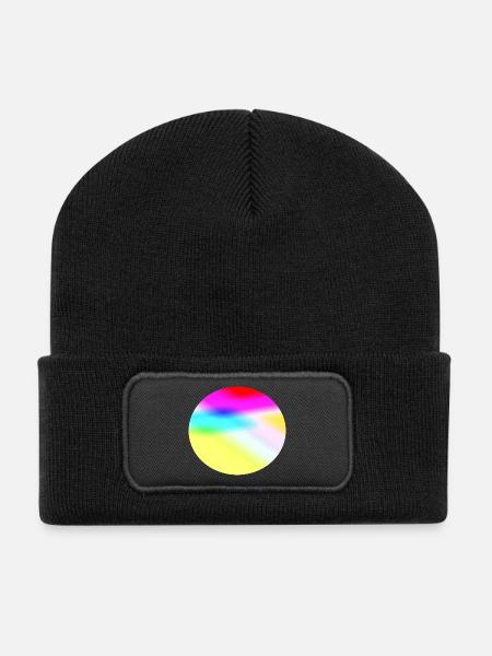 Regenbogenkreis - Recycelte Patch Beanie - Schwarz