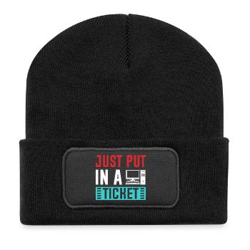 Just Put In A Ticket Grafik - Recycelte Patch Beanie - Schwarz - Vorne