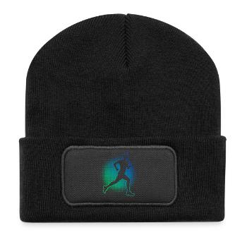 Geschenkidee für einen Running mit Running - Recycelte Patch Beanie - Schwarz - Vorne