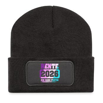 Rentner Rente 2026 - Recycelte Patch Beanie - Dunkelgrau - Vorne