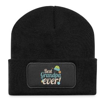 Grandpa Design Best Grandpa Ever Vintage for Grandpa - Recycled Patch Beanie - black - Front