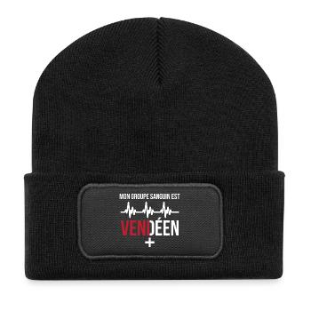 Mon Groupe Sanguin Est Vendeen Plus T-Shirt Cad... - Beanie recyclé à patch - noir - Devant