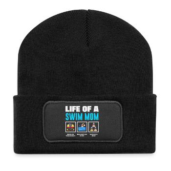 Lustige Schwimmer Sprüche & Schwimmverein Design - Recycelte Patch Beanie - Schwarz - Vorne