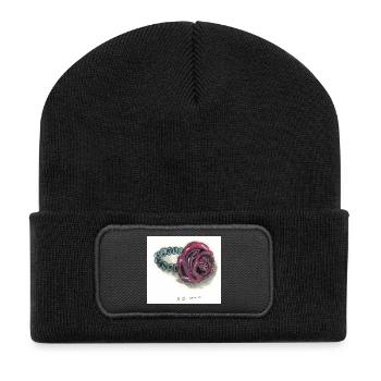 Rose Bracelet - Beanie recyclé à patch - noir - Devant