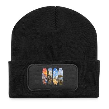 Uruguay Vacation Travel – South America Beach & Culture - Recycled Patch Beanie - black - Front