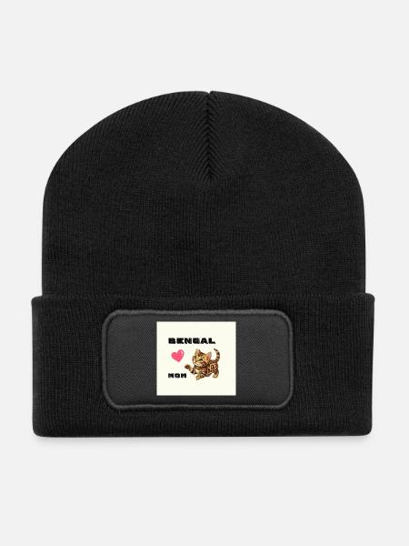 Cœur de maman Bengale - Beanie recyclé à patch - noir