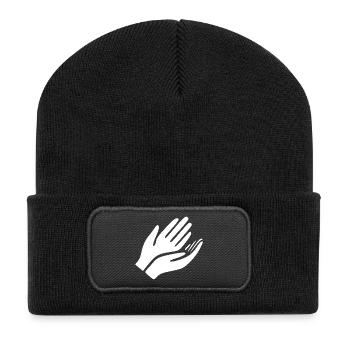 Open Hands Hand Gesture - Recycled Patch Beanie - black - Front