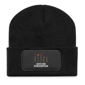 Rechenzentrum Gärtner Garten Gartenarbeit - Recycelte Patch Beanie - Schwarz - Vorne