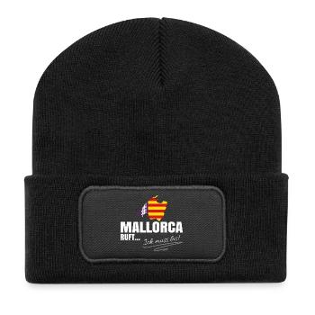 Mallorca Auswandern - Recycelte Patch Beanie - Schwarz - Vorne