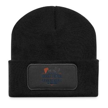 More Paper Less Screen - Recycled Patch Beanie - black - Front
