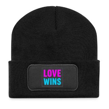 Love Wins Lettering Logo - Recycled Patch Beanie - black - Front