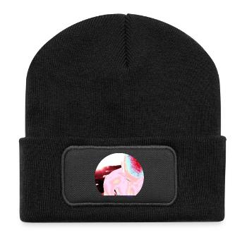 Regenbogen - Recycelte Patch Beanie - Schwarz - Vorne