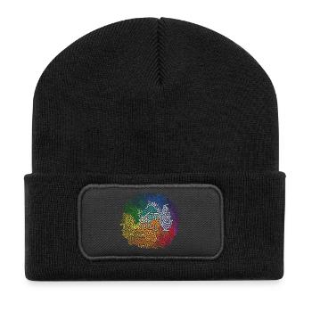 Hello - Recycelte Patch Beanie - Schwarz - Vorne