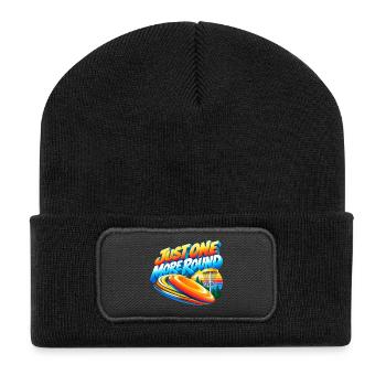 Noch Eine Runde Disc Golf Motiv - Recycelte Patch Beanie - Schwarz - Vorne