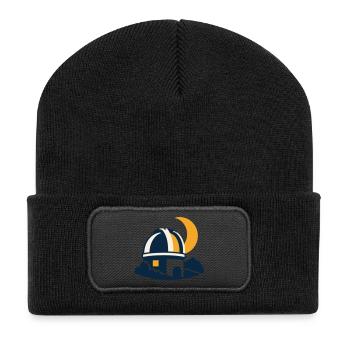Sternwarte Mond Wappen Logo - Recycelte Patch Beanie - Schwarz - Vorne