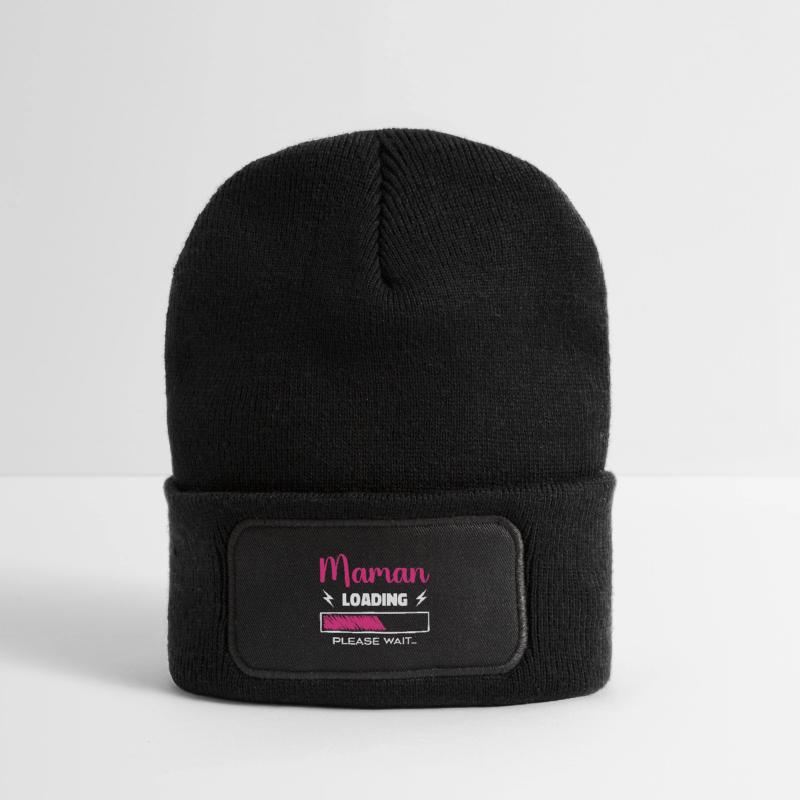 Maman loading Please Wait... Beanie recyclé à patch