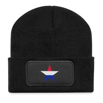 Dutch Sterne - Recycelte Patch Beanie - Schwarz - Vorne