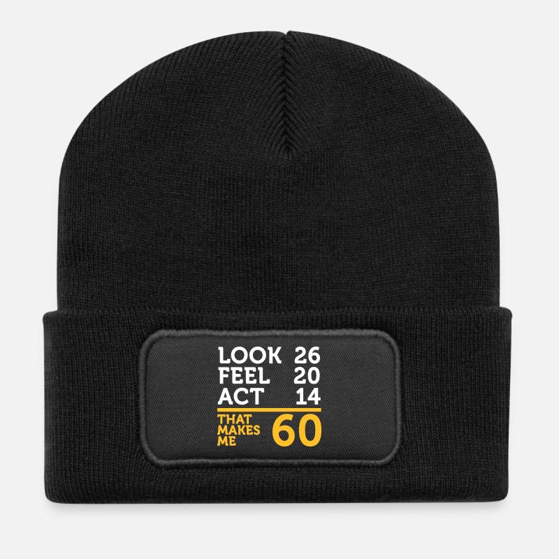 Ich bin 60 Jahre alt, aber ich kann noch klettern! - Recycelte Patch Beanie - Schwarz