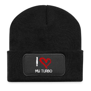 J'aime mon turbo - Beanie recyclé à patch - noir - Devant