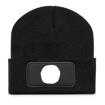Kreis Form handgezeichnet - Recycelte Patch Beanie - Schwarz - Vorne