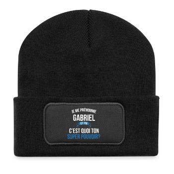 Gabriel super pouvoir homme - Beanie recyclé à patch - noir - Devant