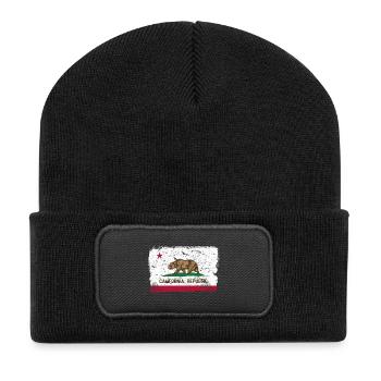 California Vintage Flagge - Recycelte Patch Beanie - Schwarz - Vorne