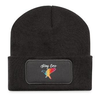 Dove - stay quiet cool - Recycled Patch Beanie - dark grey - Front