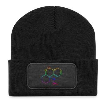 Formule structurelle de kétamine - Beanie recyclé à patch - noir - Devant