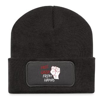 Libérez Gaza de la Palestine libre du Hamas - Beanie recyclé à patch - charbon - Devant