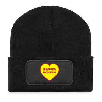 Super Voisin - Beanie recyclé à patch - noir - Devant