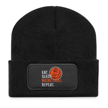 Eat Sleep Basketball Repeat - Scratch - Recycelte Patch Beanie - Schwarz - Vorne