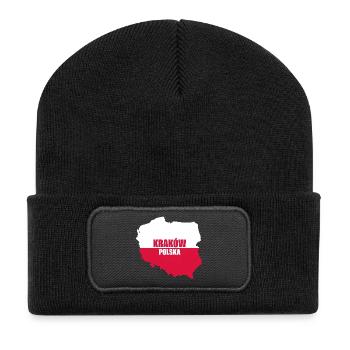 Polska Krakau Kraków Polen Geschenk Krakow - Recycelte Patch Beanie - Schwarz - Vorne