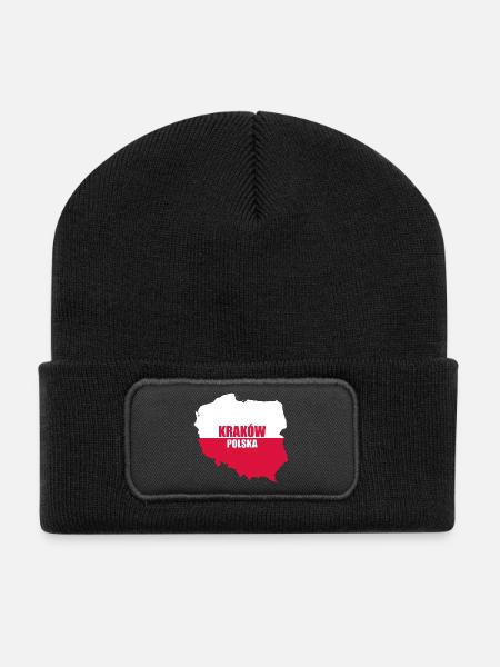 Polska Krakau Kraków Polen Geschenk Krakow - Recycelte Patch Beanie - Schwarz