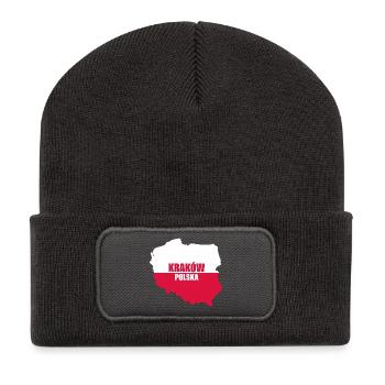 Polska Cracovie Cracovie Pologne cadeau Krakow - Beanie recyclé à patch - charbon - Devant
