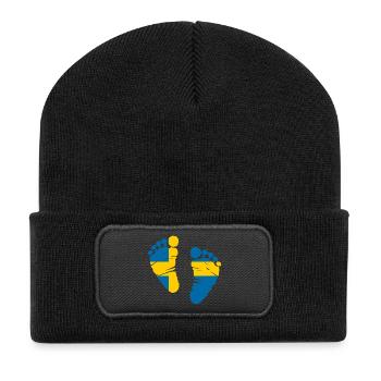 Suède Stockholm cadeau maison - Beanie recyclé à patch - noir - Devant