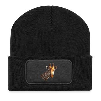 Giraffe,gesicht, tolle geschenke tiermotiv - Recycelte Patch Beanie - Schwarz - Vorne