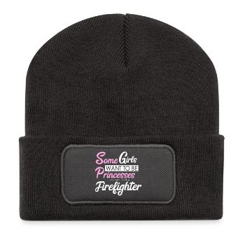 Pompier princesse - Beanie recyclé à patch - charbon - Devant