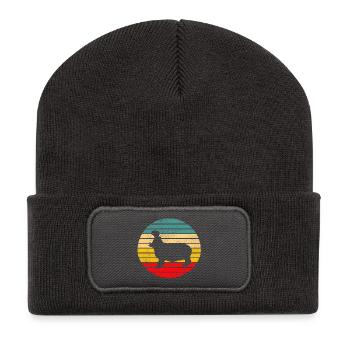 Nilpferd Flusspferd Hippo - Recycelte Patch Beanie - Dunkelgrau - Vorne