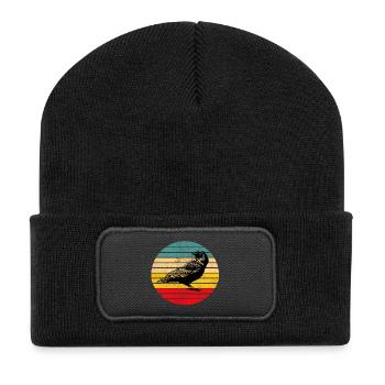 Corbeau Corbeau Oiseau - Beanie recyclé à patch - noir - Devant