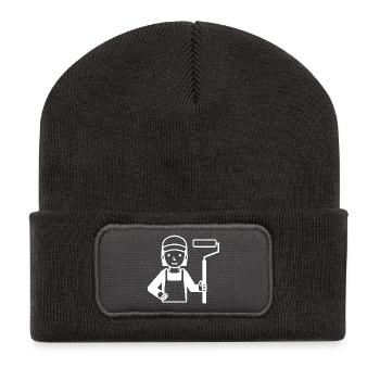 Peintre peintre - Beanie recyclé à patch - charbon - Devant