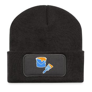 Peintre peintre - Beanie recyclé à patch - charbon - Devant