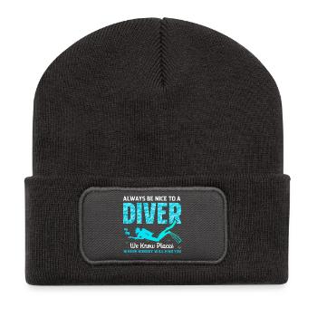 Taucher Tauchen - Recycelte Patch Beanie - Dunkelgrau - Vorne