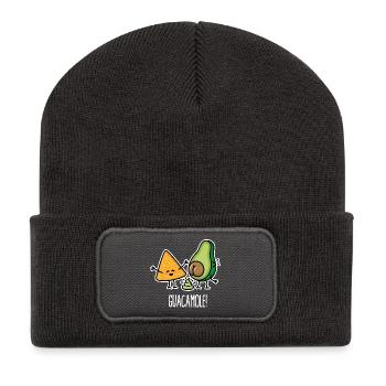 Drôle de Guac Avocat caca tortilla chips guacamole - Beanie recyclé à patch - charbon - Devant