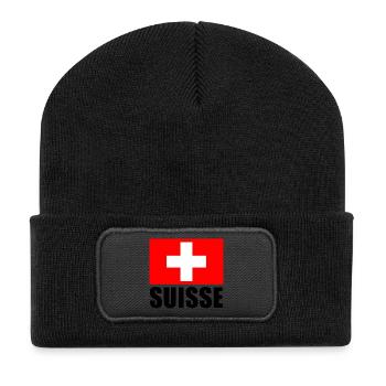 SUISSE. FOOTBALL. SPORT. CHAMPION. DRAPEAU - Beanie recyclé à patch - noir - Devant