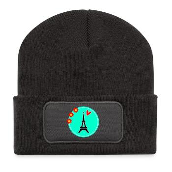 PARIS. CAPITALE. VILLE. FRANCE. PARISIEN. PARISIEN - Beanie recyclé à patch - charbon - Devant