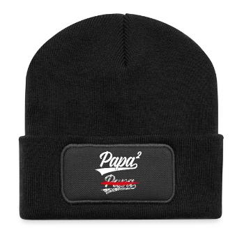 PAPA HIGH 2 ENFANTS FUTUR PAPA DEUXIÈME ENFANT - Beanie recyclé à patch - noir - Devant