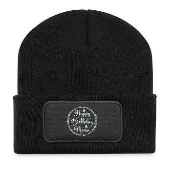Joyeux anniversaire Maman Anniversaire Mère Cadeau - Beanie recyclé à patch - noir - Devant